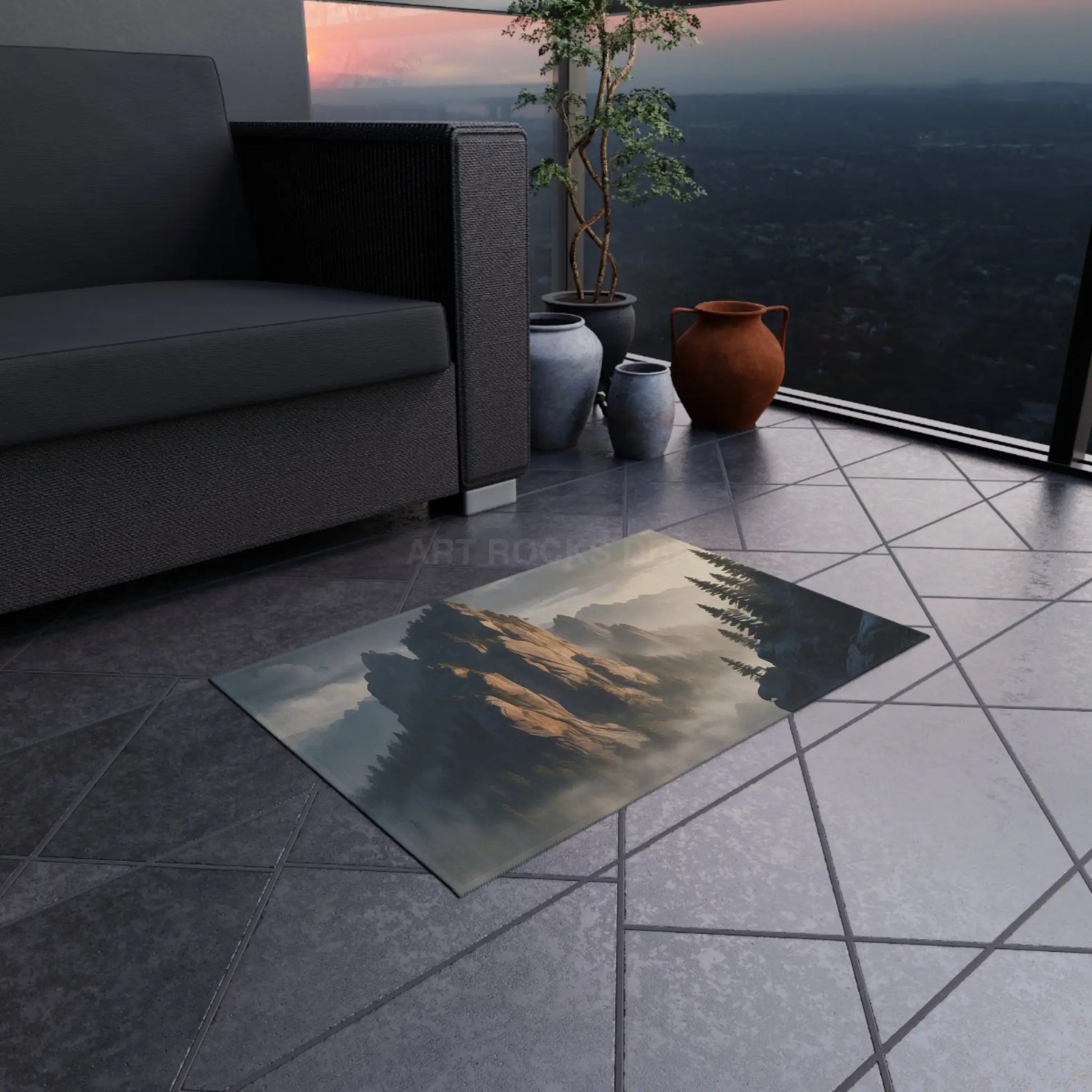 Mountaintop Outdoor Rug Cozy Patio Area Mat Camping Decor Cabin Style Rugs Boho Home Accessories - Home Decor