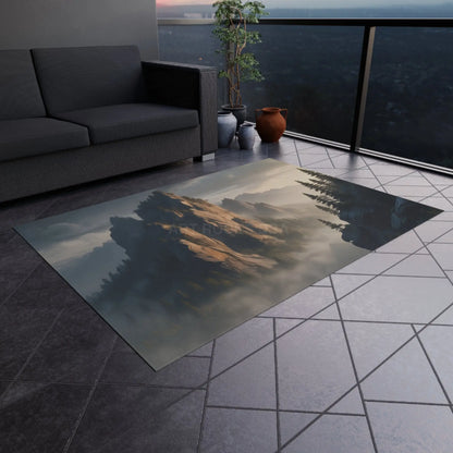 Mountaintop Outdoor Rug Cozy Patio Area Mat Camping Decor Cabin Style Rugs Boho Home Accessories - 60’’ × 84’’ - Home