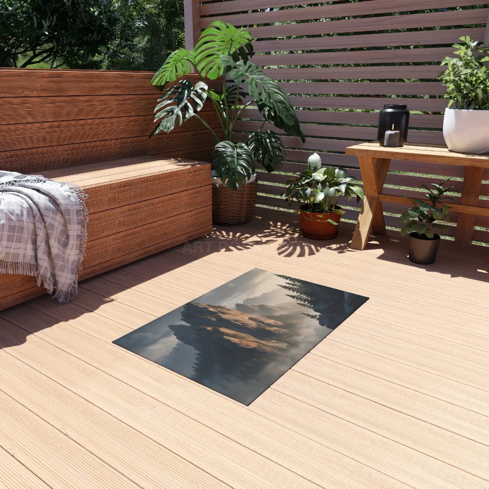 Mountaintop Outdoor Rug Cozy Patio Area Mat Camping Decor Cabin Style Rugs Boho Home Accessories - Home Decor