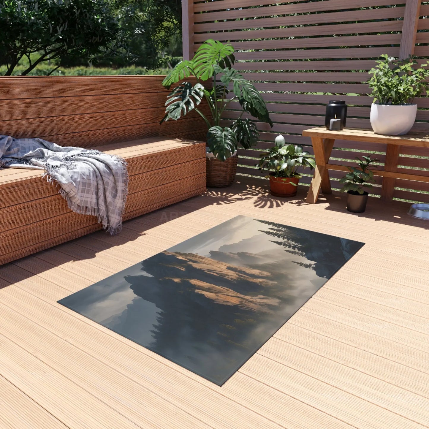 Mountaintop Outdoor Rug Cozy Patio Area Mat Camping Decor Cabin Style Rugs Boho Home Accessories - Home Decor