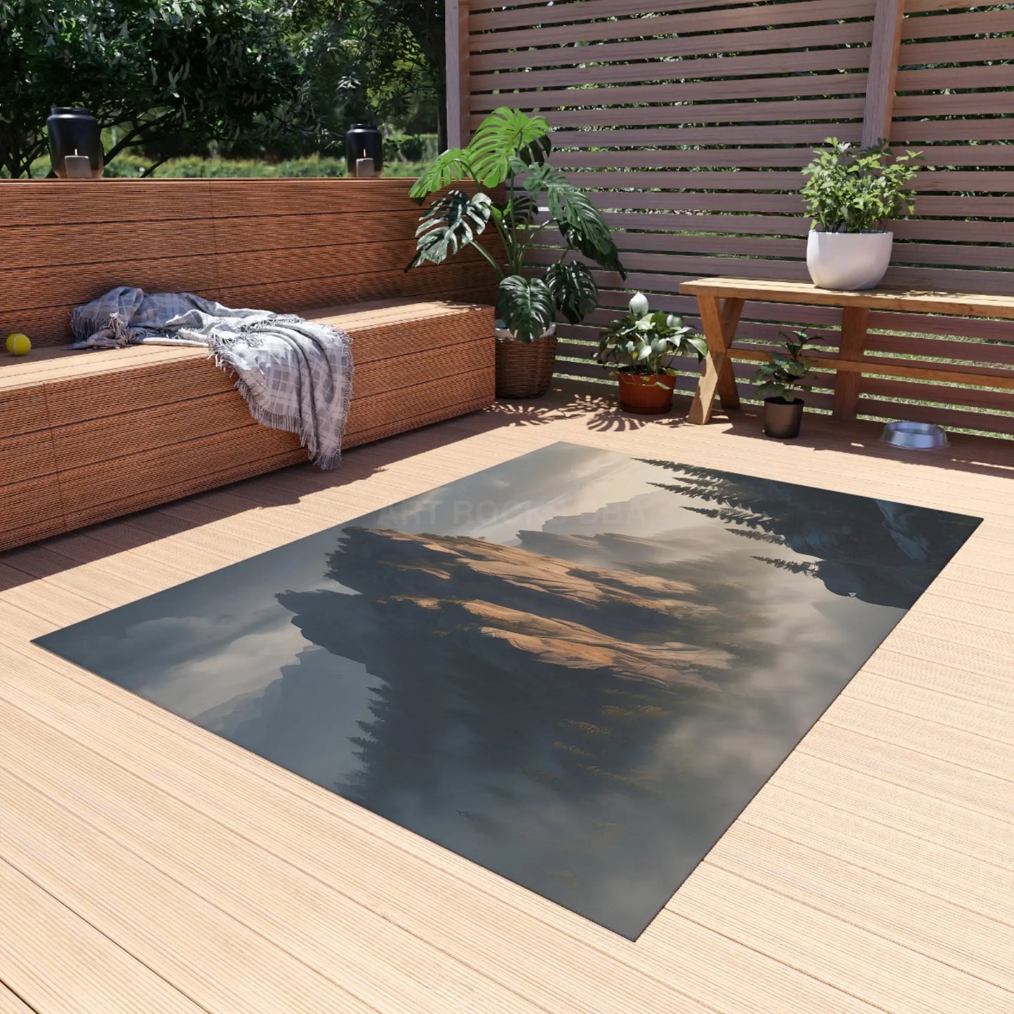 Mountaintop Outdoor Rug Cozy Patio Area Mat Camping Decor Cabin Style Rugs Boho Home Accessories - Home Decor