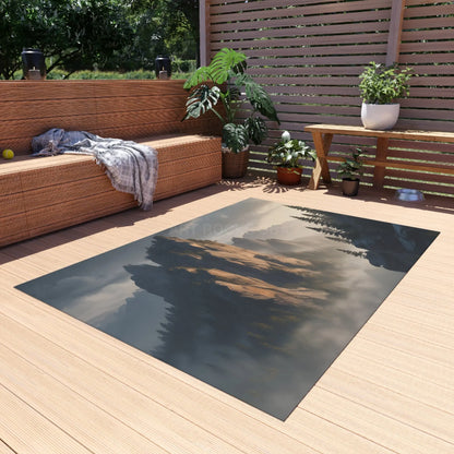 Mountaintop Outdoor Rug Cozy Patio Area Mat Camping Decor Cabin Style Rugs Boho Home Accessories - Home Decor
