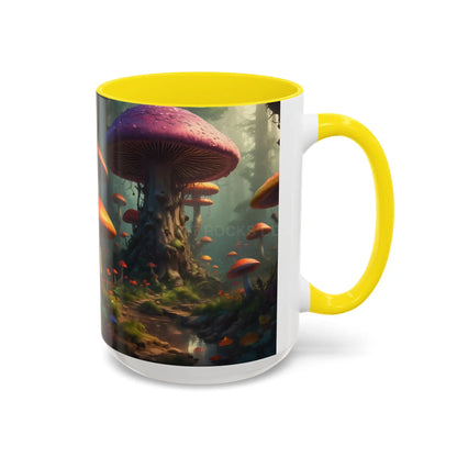 Mushroom Forest Accent Coffee Mug — Fantasy Magic Mushroom Scenic 11/15oz - Mug