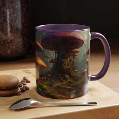 Mushroom Forest Accent Coffee Mug — Fantasy Magic Mushroom Scenic 11/15oz - Mug
