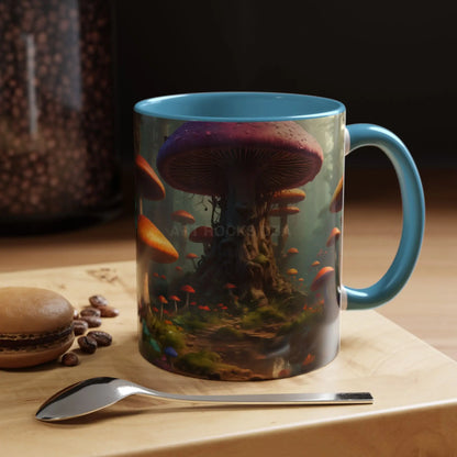 Mushroom Forest Accent Coffee Mug — Fantasy Magic Mushroom Scenic 11/15oz - Mug