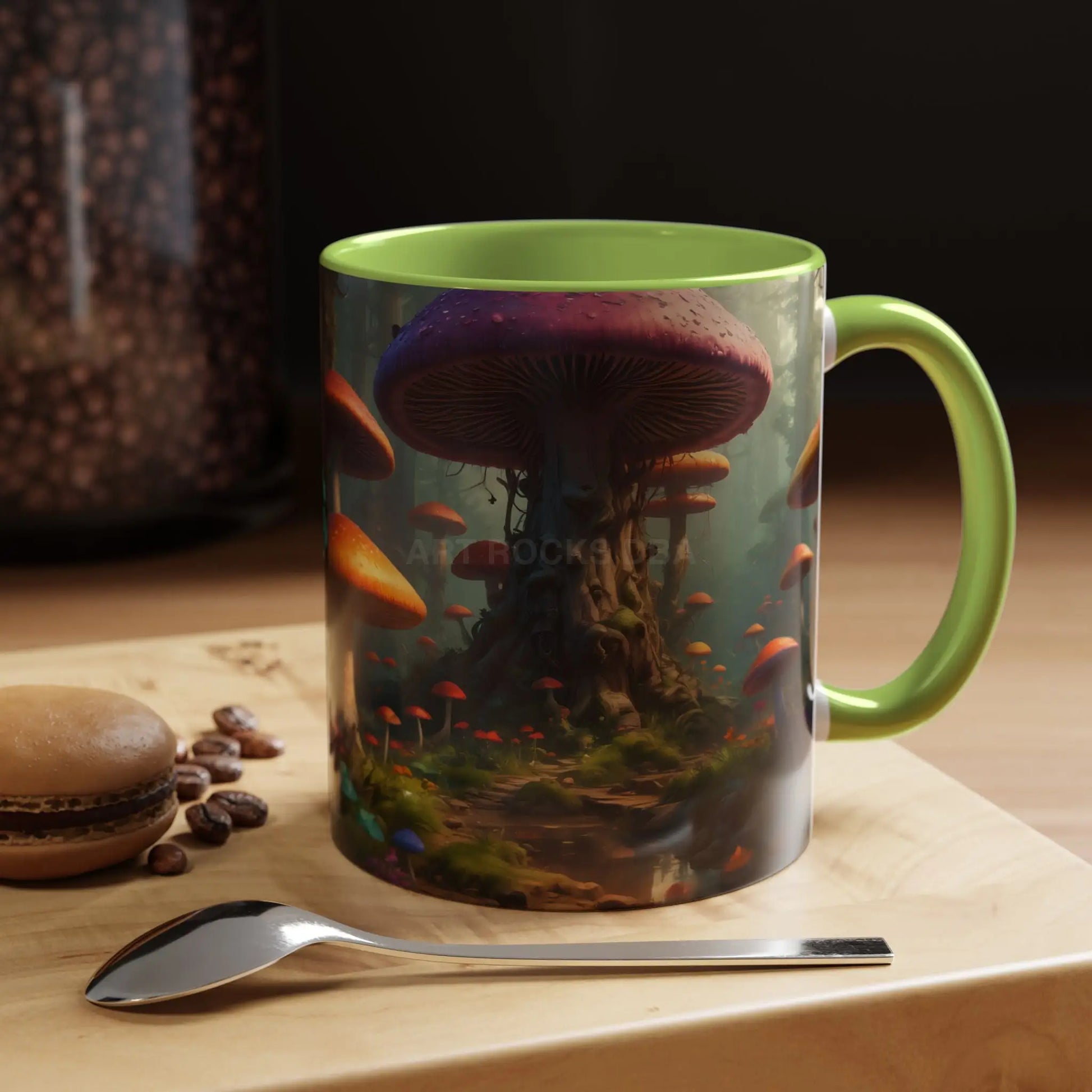 Mushroom Forest Accent Coffee Mug — Fantasy Magic Mushroom Scenic 11/15oz - Mug