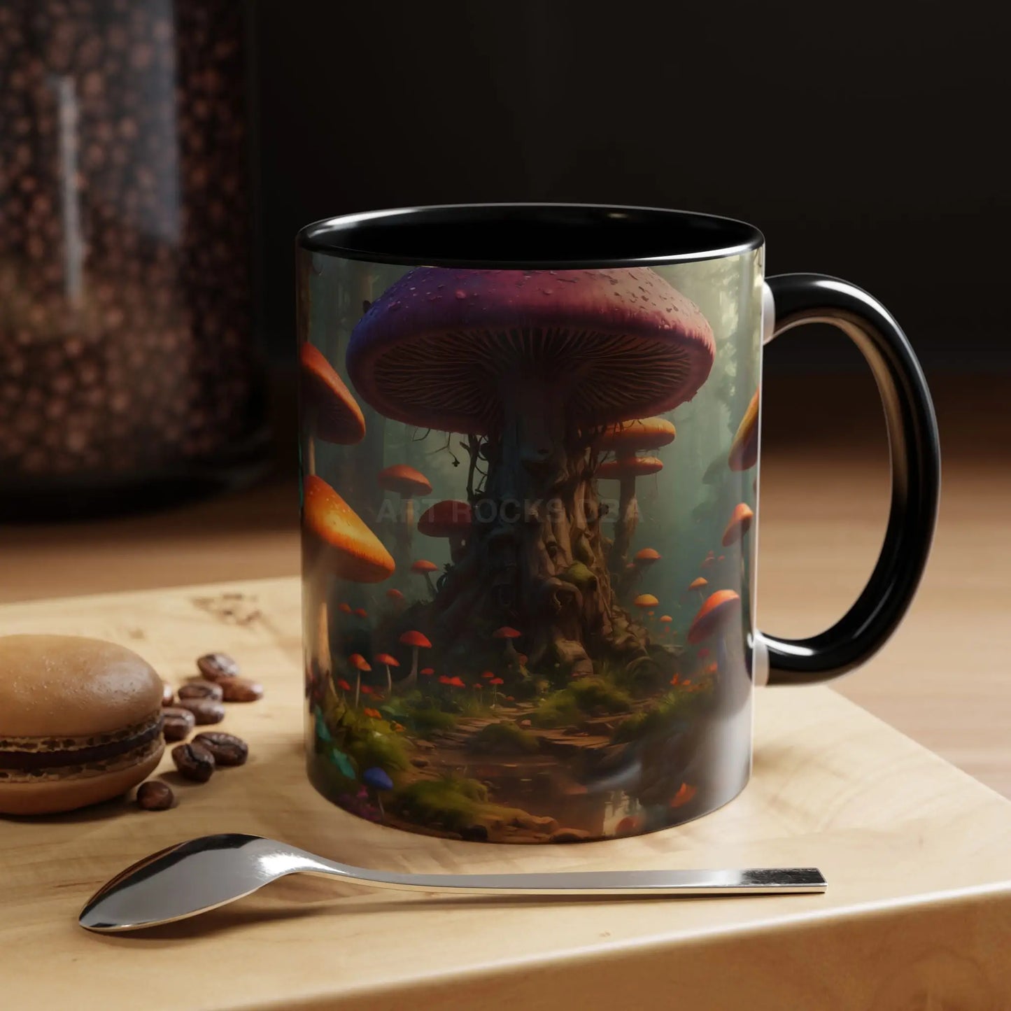 Mushroom Forest Accent Coffee Mug — Fantasy Magic Mushroom Scenic 11/15oz - Mug