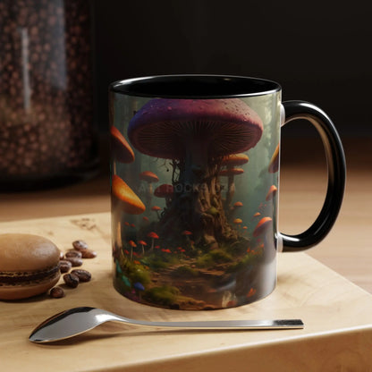 Mushroom Forest Accent Coffee Mug — Fantasy Magic Mushroom Scenic 11/15oz - Mug
