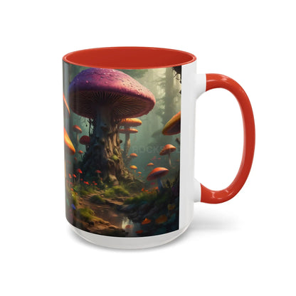 Mushroom Forest Accent Coffee Mug — Fantasy Magic Mushroom Scenic 11/15oz - Mug
