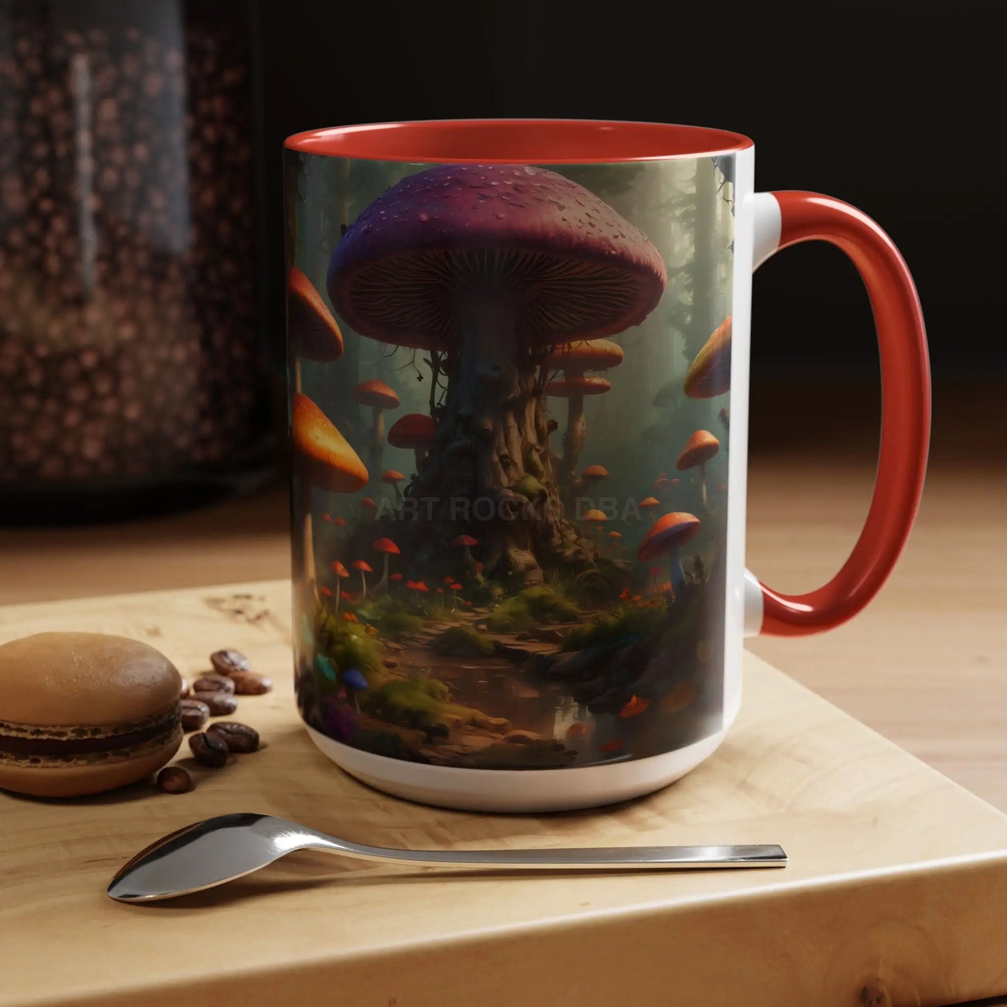 Mushroom Forest Accent Coffee Mug — Fantasy Magic Mushroom Scenic 11/15oz - Mug