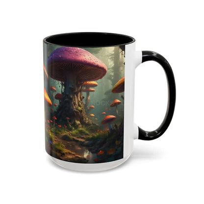 Mushroom Forest Accent Coffee Mug — Fantasy Magic Mushroom Scenic 11/15oz - Mug