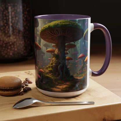 Mushroom Forest Accent Coffee Mug — Fantasy Nature 11/15oz - Mug
