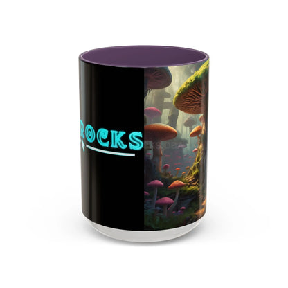 Mushroom Forest Accent Coffee Mug — Fantasy Nature 11/15oz - 15oz / Purple - Mug