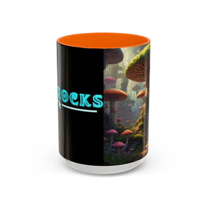 Mushroom Forest Accent Coffee Mug — Fantasy Nature 11/15oz - 15oz / Orange - Mug