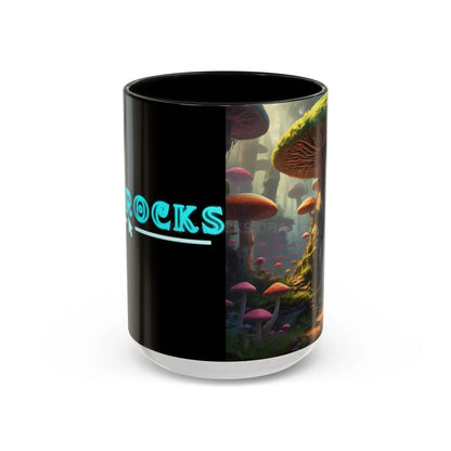 Mushroom Forest Accent Coffee Mug — Fantasy Nature 11/15oz - 15oz / Black - Mug
