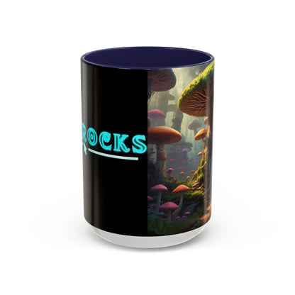 Mushroom Forest Accent Coffee Mug — Fantasy Nature 11/15oz - 15oz / Navy - Mug
