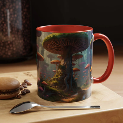 Mushroom Forest Accent Coffee Mug — Fantasy Nature 11/15oz - Mug