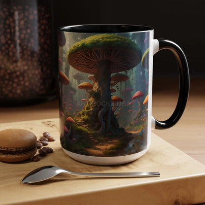 Mushroom Forest Accent Coffee Mug — Fantasy Nature 11/15oz - Mug