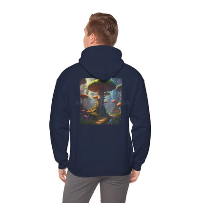 Mushroom Forest Hooded Sweatshirt | Unisex Sweatshirt Art Lover Gift Cozy Hoodie Fall Fashion Unique Artwork Apparel
