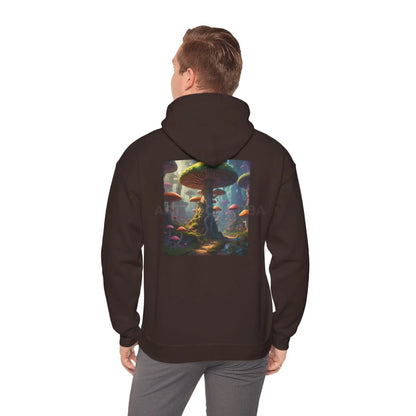 Mushroom Forest Hooded Sweatshirt | Unisex Sweatshirt Art Lover Gift Cozy Hoodie Fall Fashion Unique Artwork Apparel