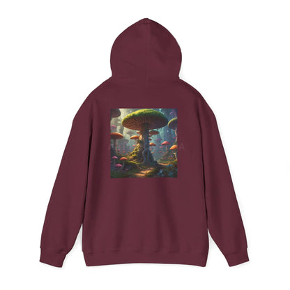 Mushroom Forest Hooded Sweatshirt | Unisex Sweatshirt Art Lover Gift Cozy Hoodie Fall Fashion Unique Artwork Apparel