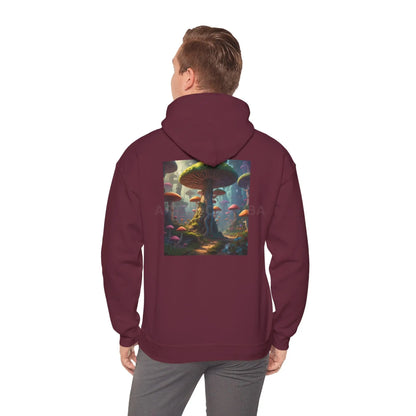 Mushroom Forest Hooded Sweatshirt | Unisex Sweatshirt Art Lover Gift Cozy Hoodie Fall Fashion Unique Artwork Apparel