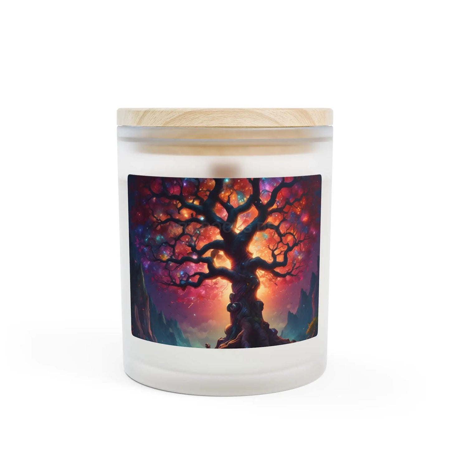 Mystic Crystal Tree of Life Candle — 11oz Frosted Glass Scented Candle - Home Decor