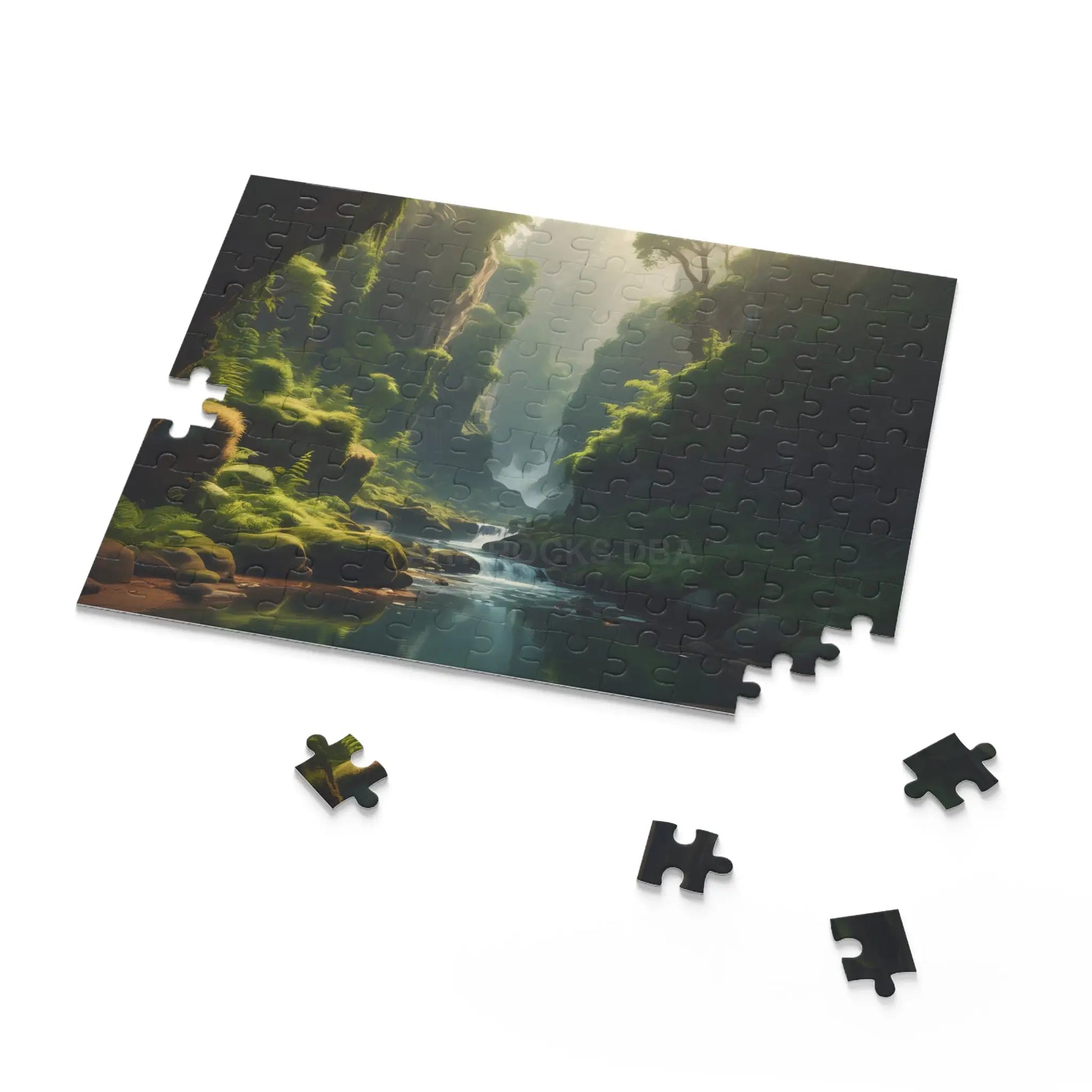 Mystical Fern Forest River Puzzle — Scenic 120/252/500-Piece Jigsaw - Puzzle