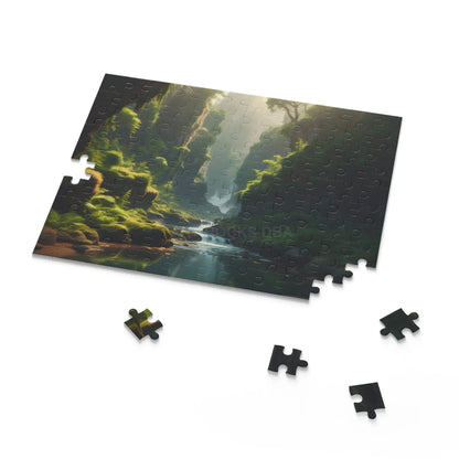 Mystical Fern Forest River Puzzle — Scenic 120/252/500-Piece Jigsaw - Puzzle