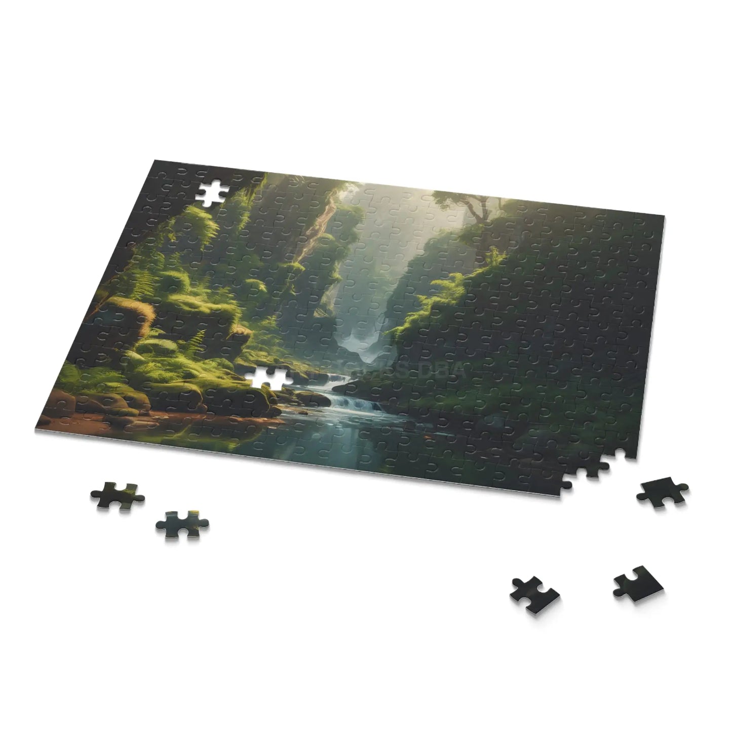 Mystical Fern Forest River Puzzle — Scenic 120/252/500-Piece Jigsaw - Puzzle