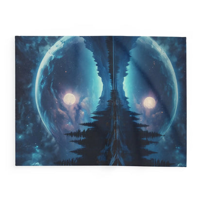 Mystical Moon Arctic Fleece Blanket Cozy Starry Blanket for Winter Home Decor Gift for Space Lovers Night Sky Throw