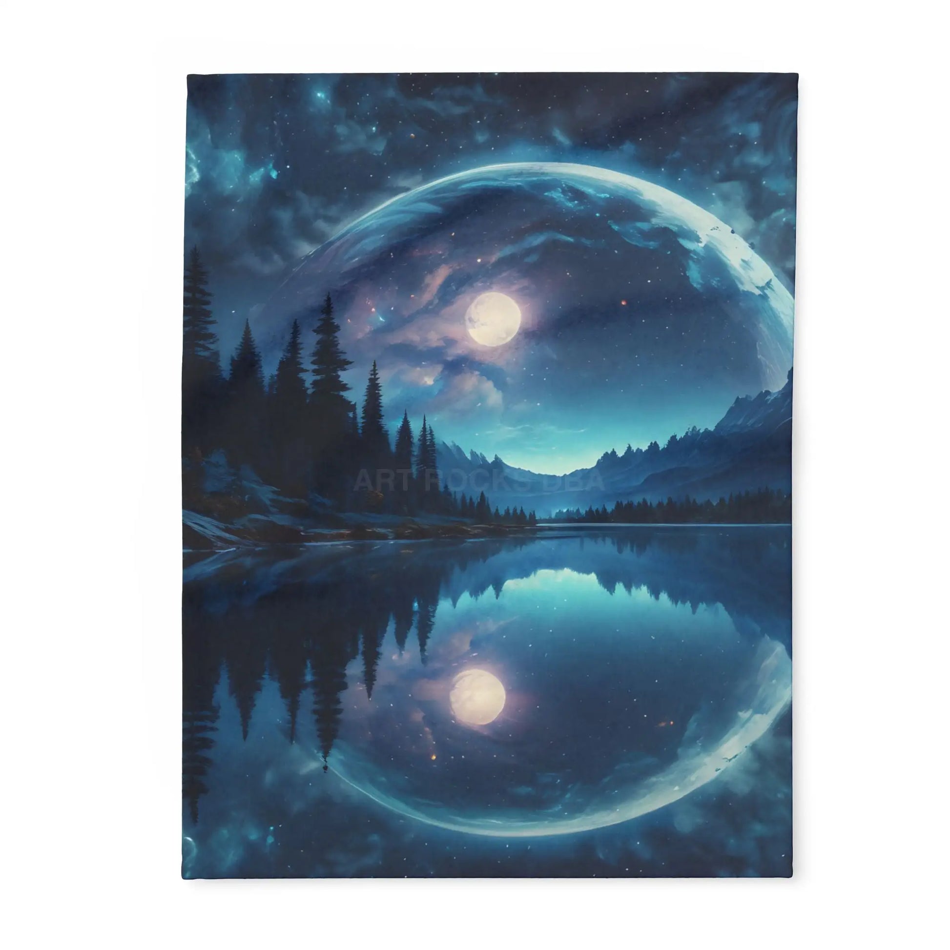 Mystical Moon Arctic Fleece Blanket Cozy Starry Blanket for Winter Home Decor Gift for Space Lovers Night Sky Throw