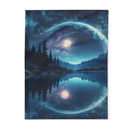 Mystical Moon Arctic Fleece Blanket Cozy Starry Blanket for Winter Home Decor Gift for Space Lovers Night Sky Throw