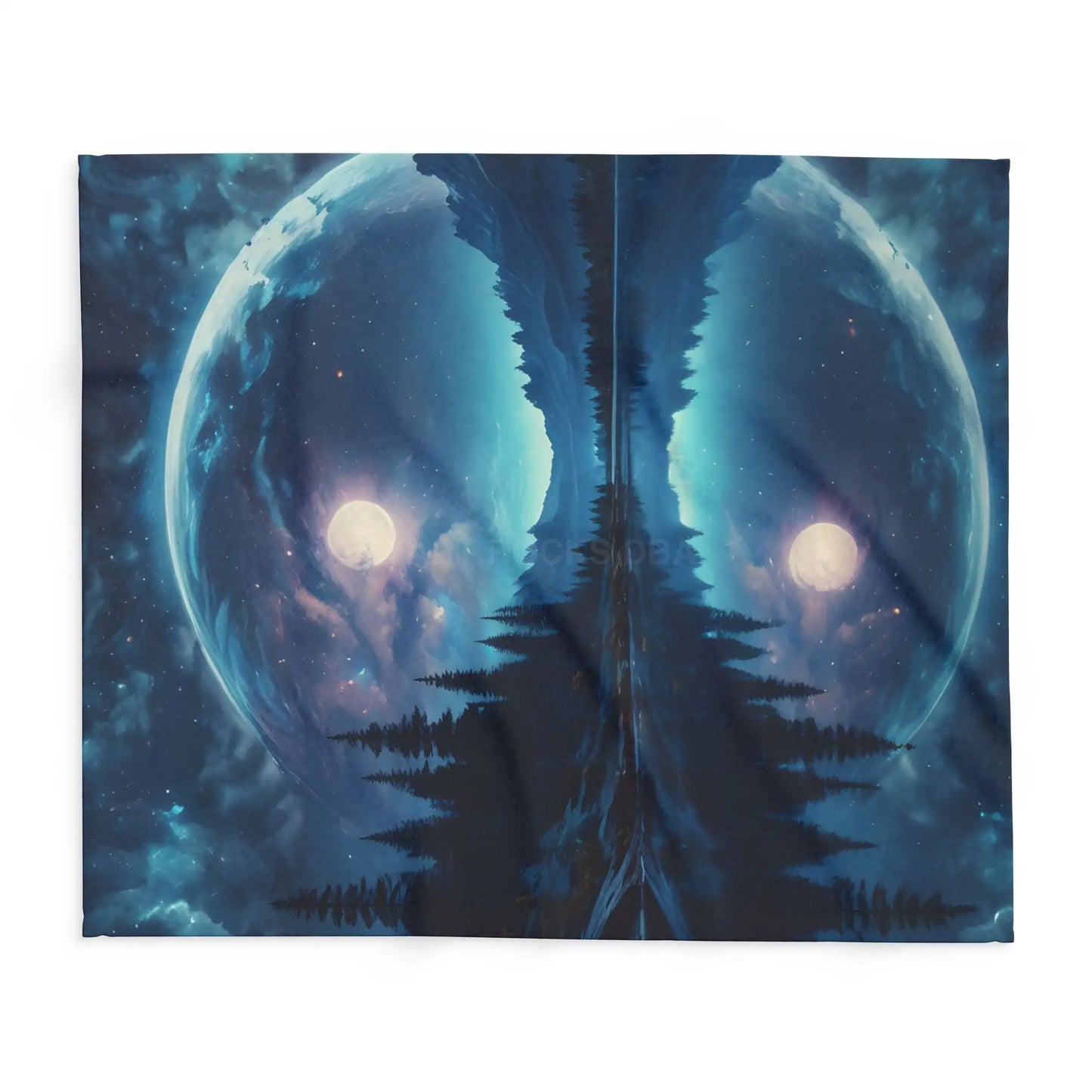 Mystical Moon Arctic Fleece Blanket Cozy Starry Blanket for Winter Home Decor Gift for Space Lovers Night Sky Throw