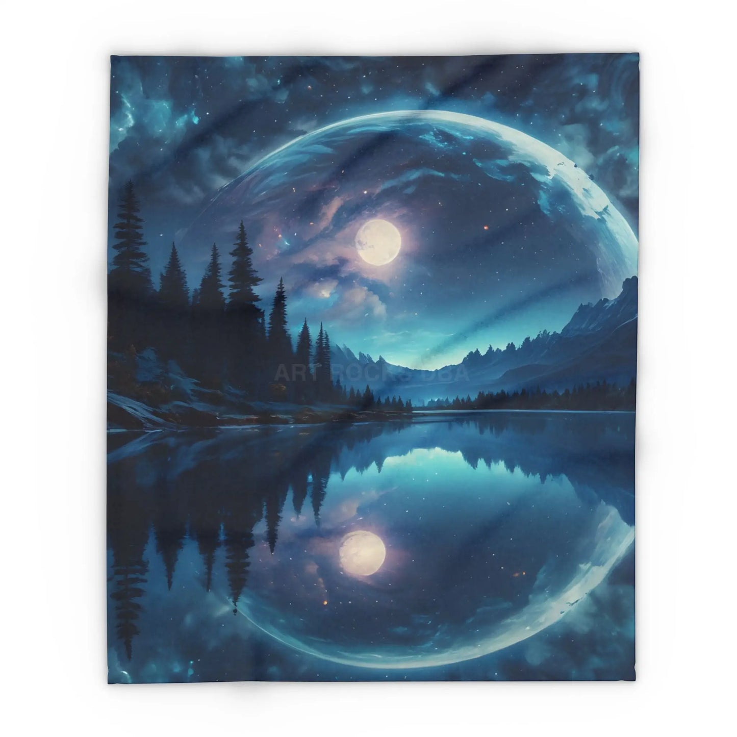 Mystical Moon Arctic Fleece Blanket Cozy Starry Blanket for Winter Home Decor Gift for Space Lovers Night Sky Throw