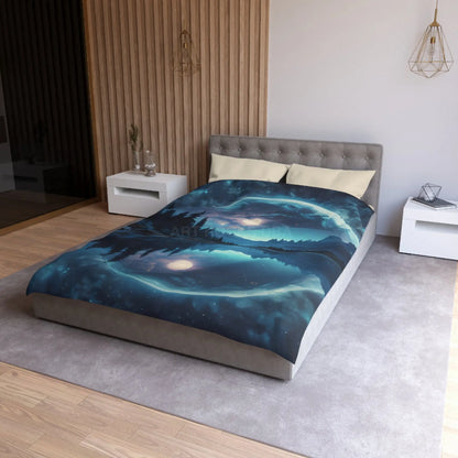 Mystical Moon Microfiber Duvet Cover Galaxy Bedding Night Sky Decor Moonscape Cover Dreamy Bedroom Aesthetic - Home