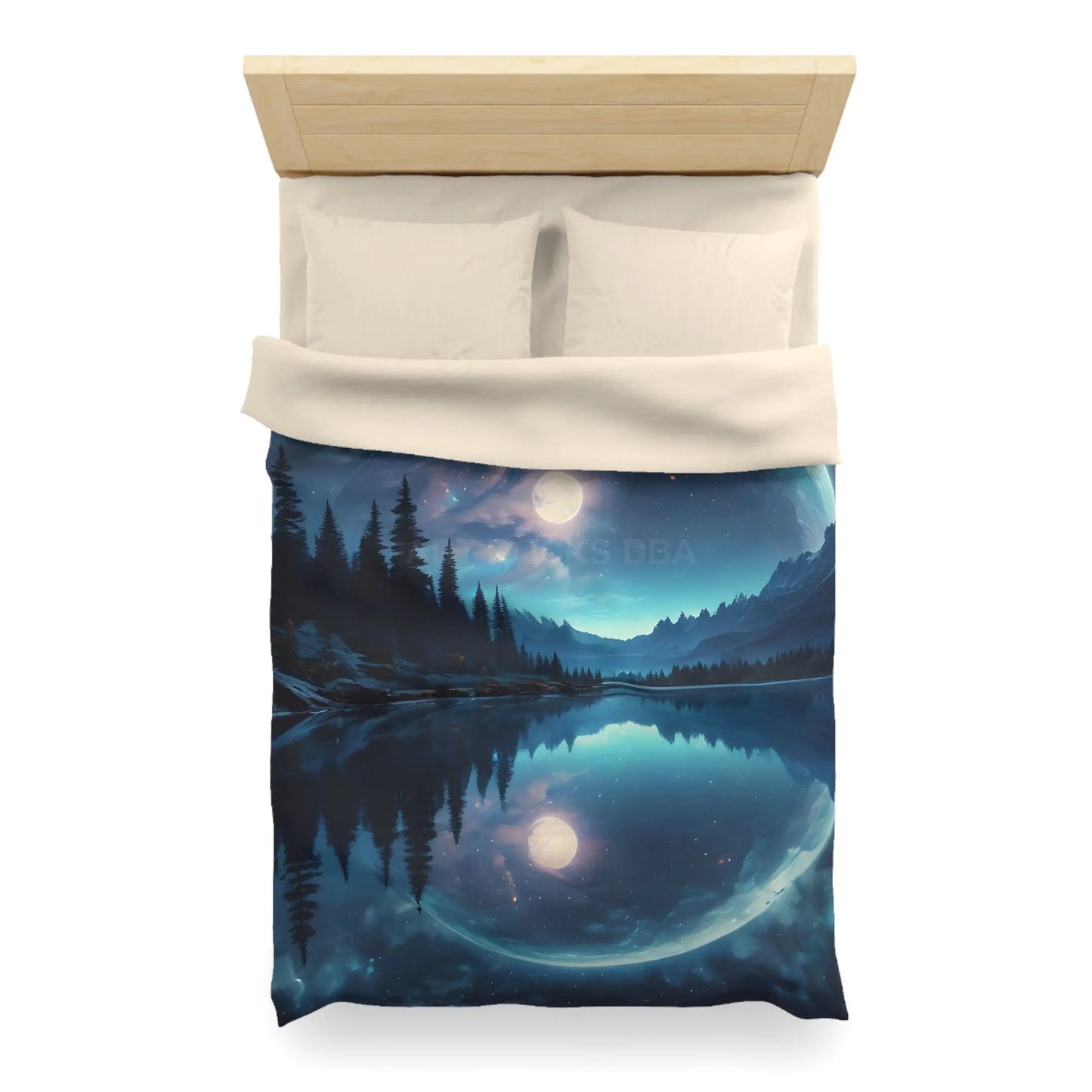 Mystical Moon Microfiber Duvet Cover Galaxy Bedding Night Sky Decor Moonscape Cover Dreamy Bedroom Aesthetic - Home