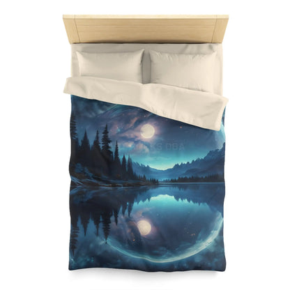 Mystical Moon Microfiber Duvet Cover Galaxy Bedding Night Sky Decor Moonscape Cover Dreamy Bedroom Aesthetic - Home