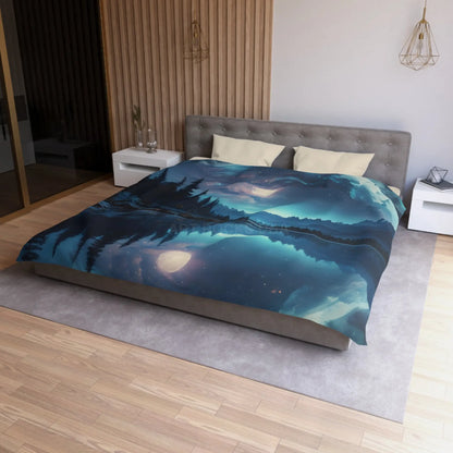 Mystical Moon Microfiber Duvet Cover Galaxy Bedding Night Sky Decor Moonscape Cover Dreamy Bedroom Aesthetic - Home