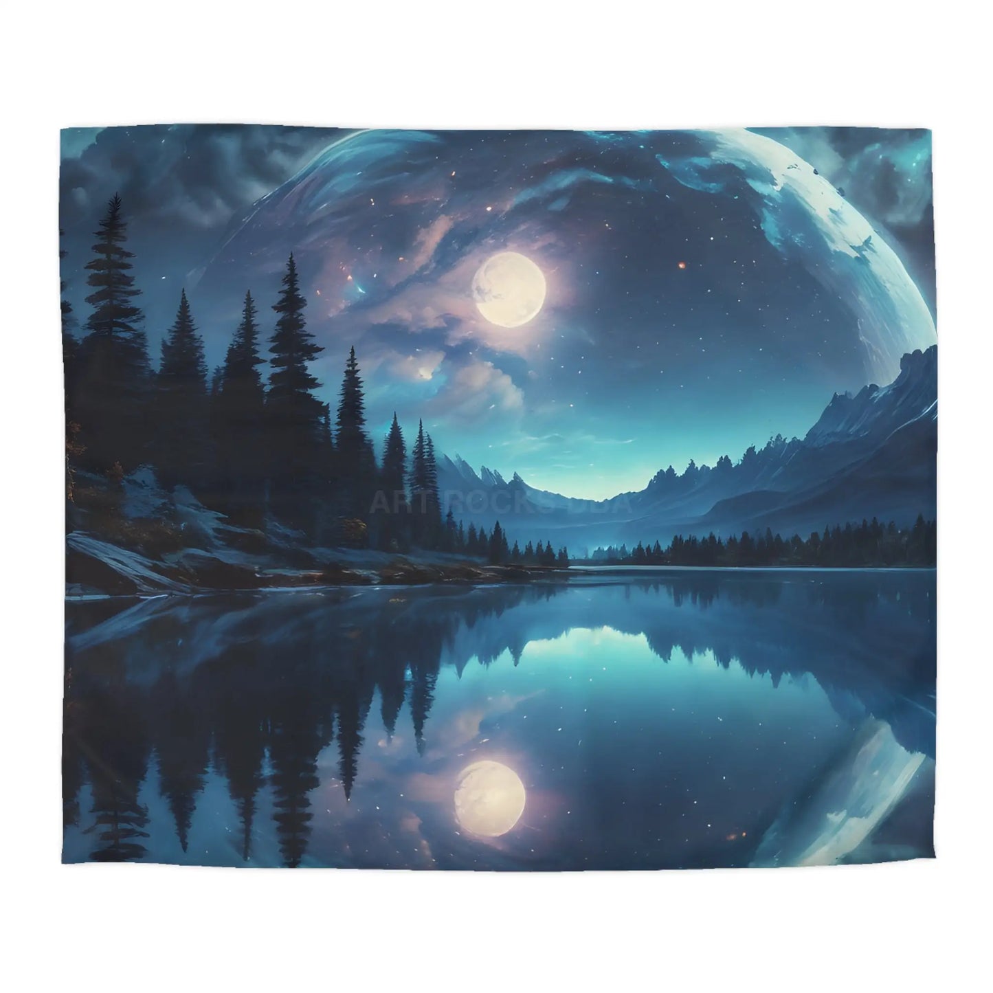 Mystical Moon Microfiber Duvet Cover Galaxy Bedding Night Sky Decor Moonscape Cover Dreamy Bedroom Aesthetic - King