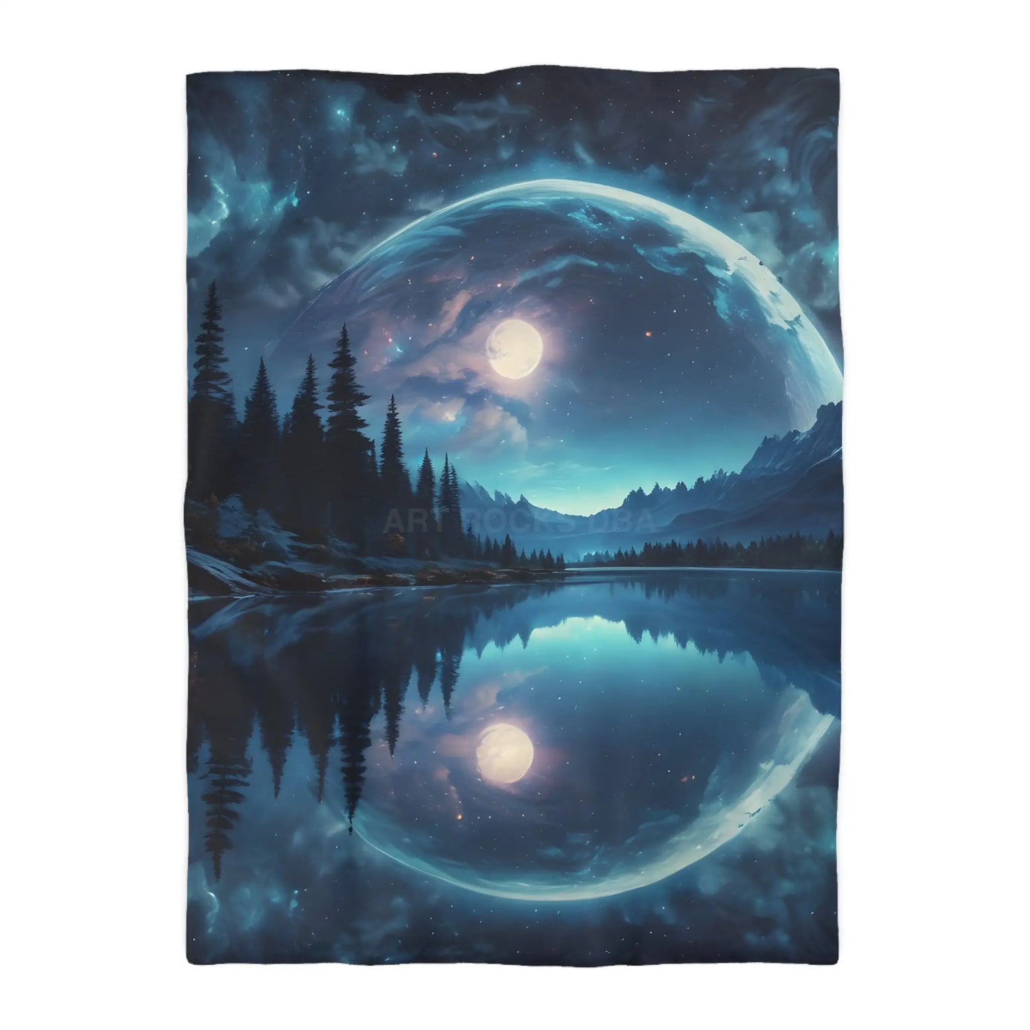 Mystical Moon Microfiber Duvet Cover Galaxy Bedding Night Sky Decor Moonscape Cover Dreamy Bedroom Aesthetic - Twin XL