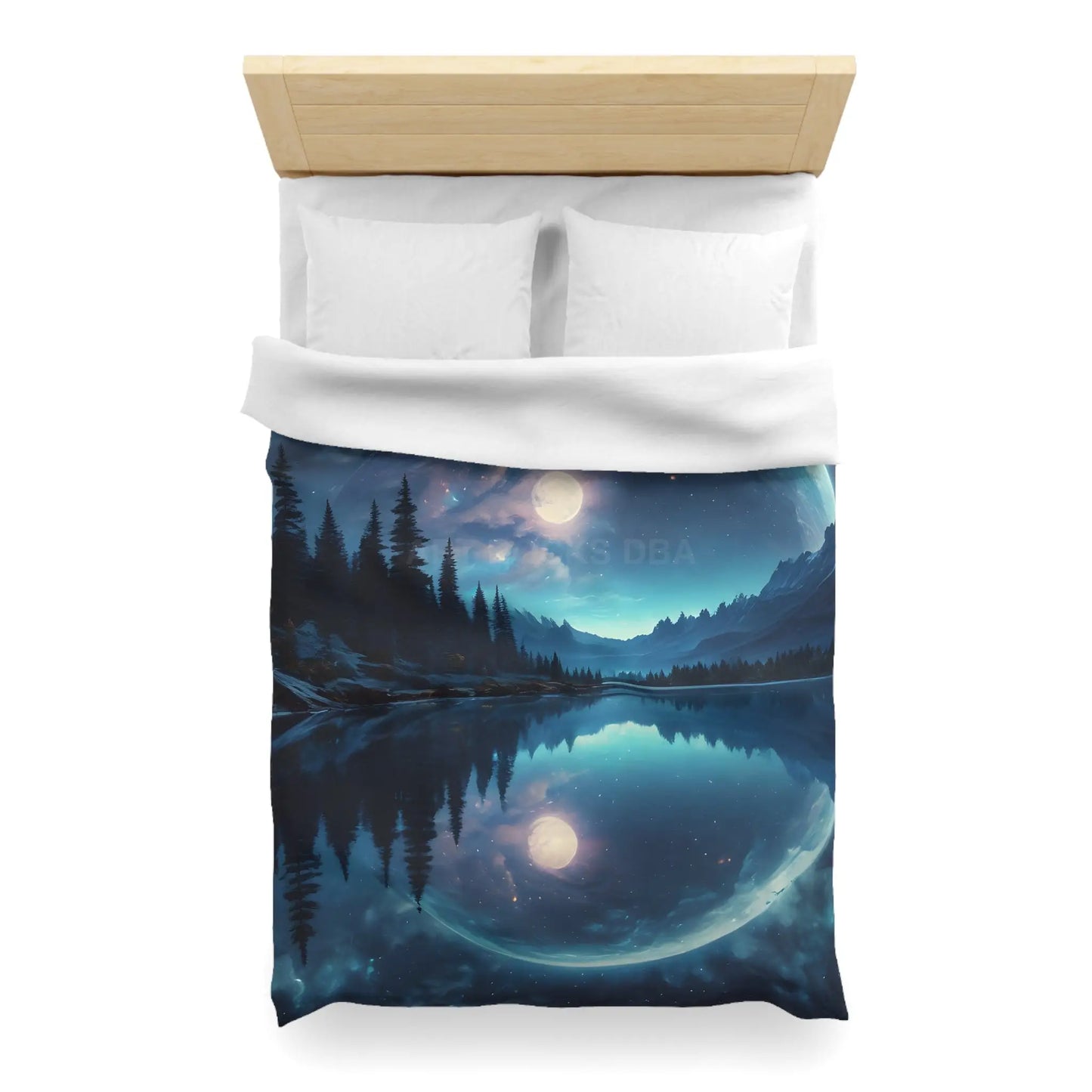 Mystical Moon Microfiber Duvet Cover Galaxy Bedding Night Sky Decor Moonscape Cover Dreamy Bedroom Aesthetic - Home