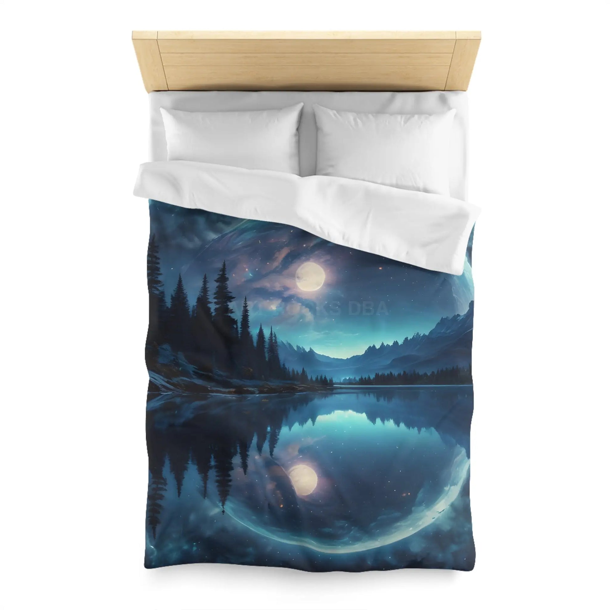 Mystical Moon Microfiber Duvet Cover Galaxy Bedding Night Sky Decor Moonscape Cover Dreamy Bedroom Aesthetic - Home