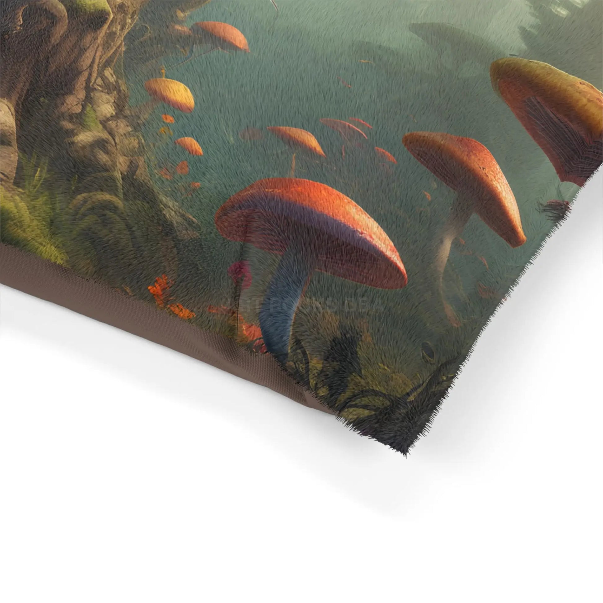 Mystical Mushroom Forest Pet Bed — Cozy Fantasy Dog & Cat Pillow - Pets