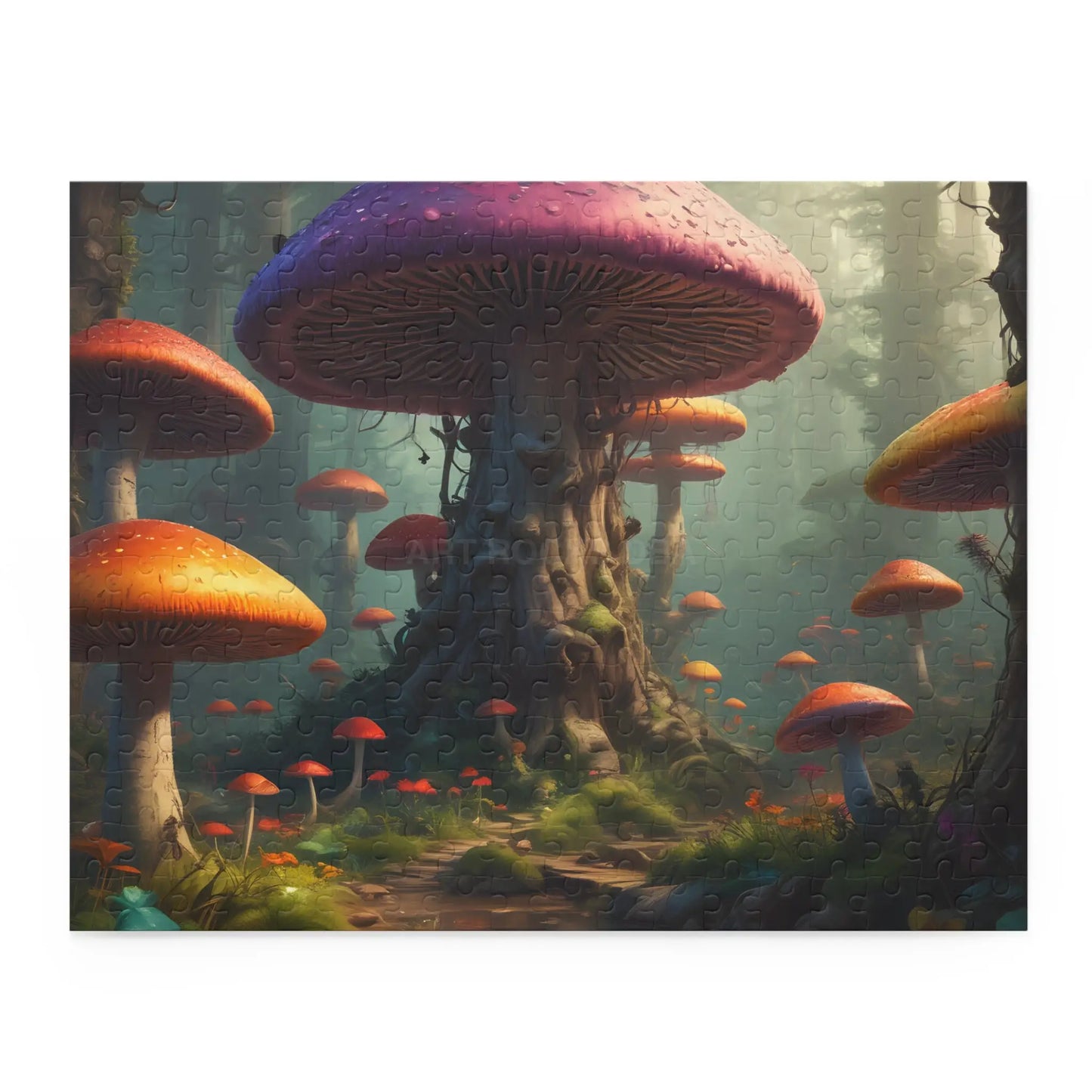 Mystical Mushroom Forest Puzzle — Fantasy 120/252/500-Piece Jigsaw - 14’’ × 11’’ (252 pcs) - Puzzle