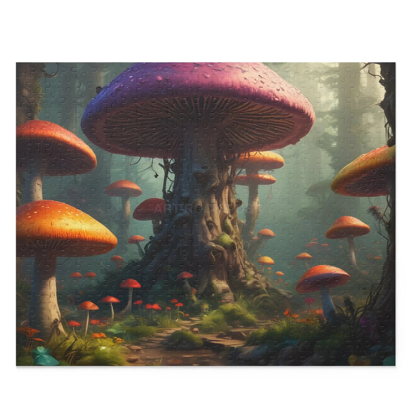 Mystical Mushroom Forest Puzzle — Fantasy 120/252/500-Piece Jigsaw - 20’’ × 16’’ (500 pcs) - Puzzle