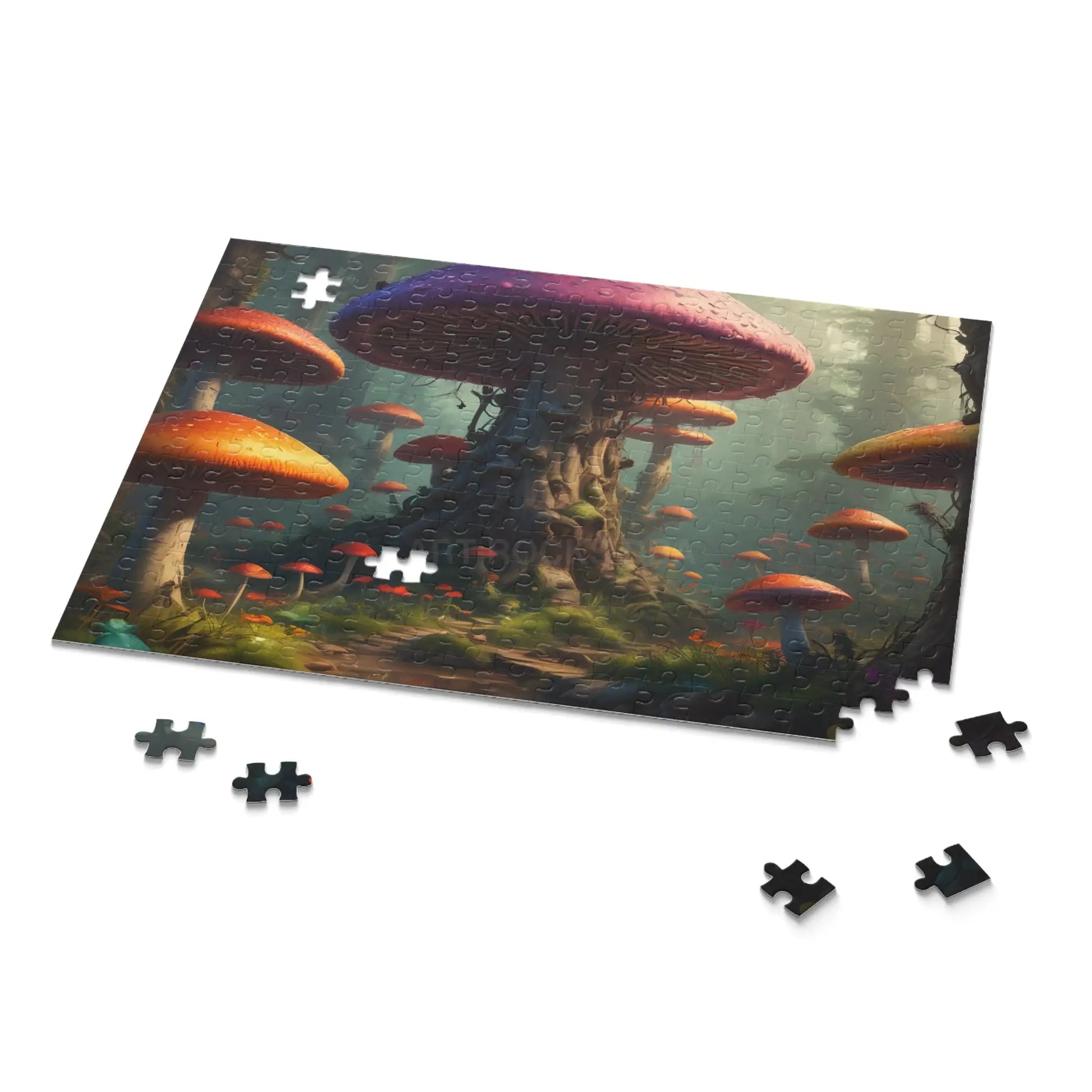 Mystical Mushroom Forest Puzzle — Fantasy 120/252/500-Piece Jigsaw - Puzzle