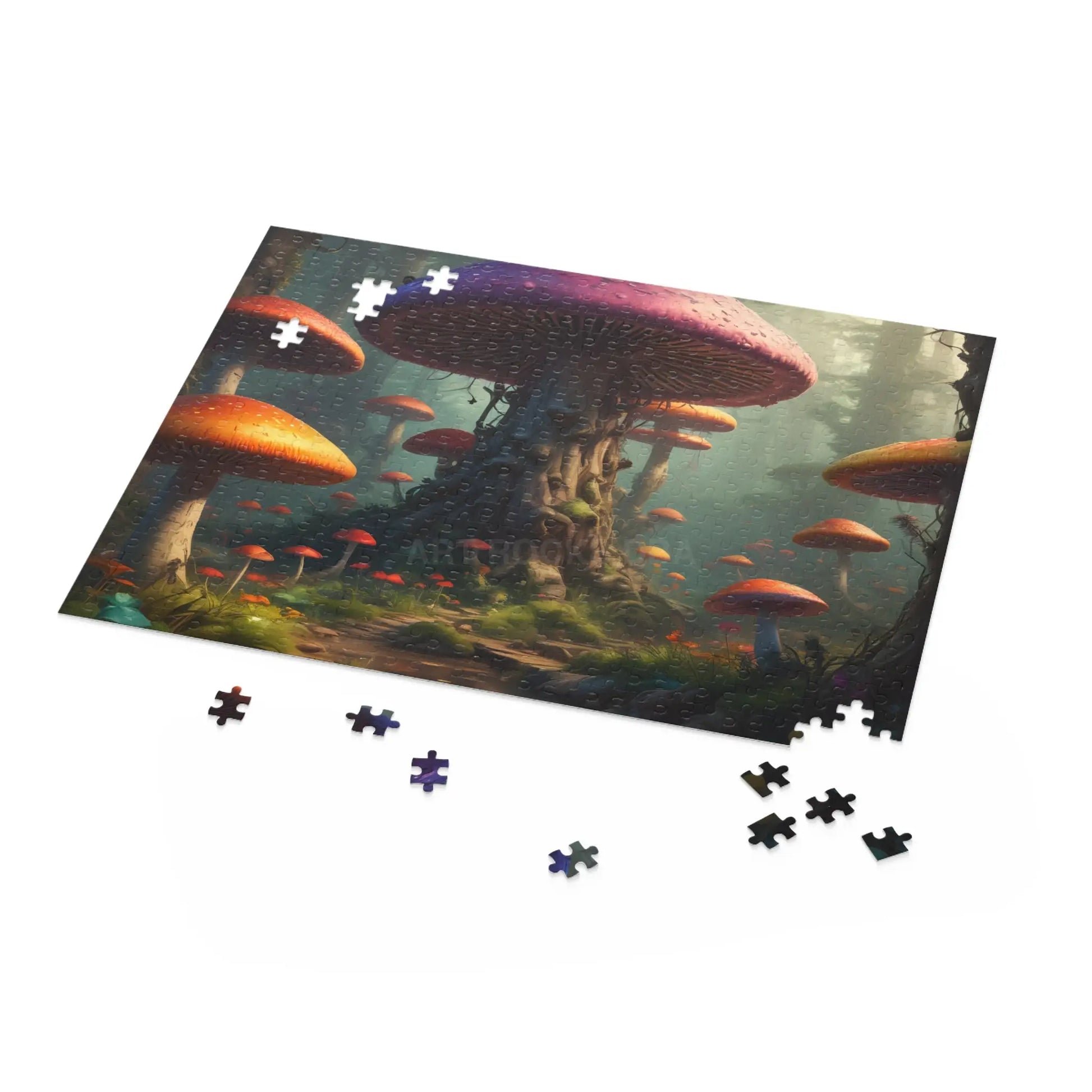 Mystical Mushroom Forest Puzzle — Fantasy 120/252/500-Piece Jigsaw - Puzzle