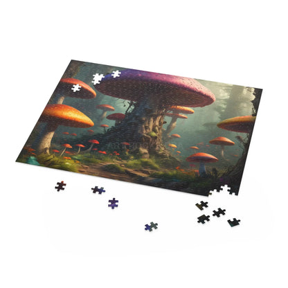 Mystical Mushroom Forest Puzzle — Fantasy 120/252/500-Piece Jigsaw - Puzzle