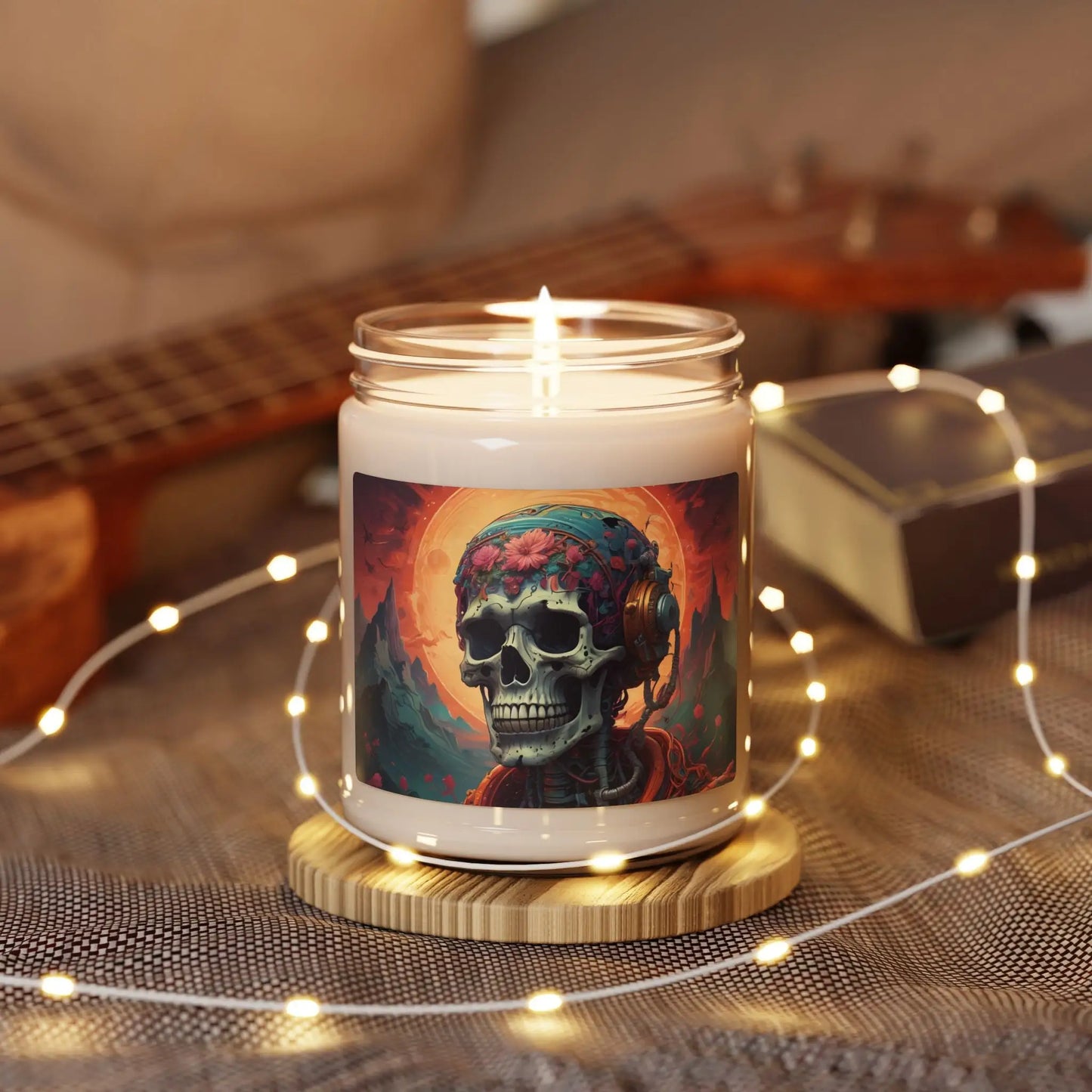 Mystical Skull Scented Soy Candle | Boho Home Decor Relaxation Gift Unique Candle for Yoga Meditation and Celebrations